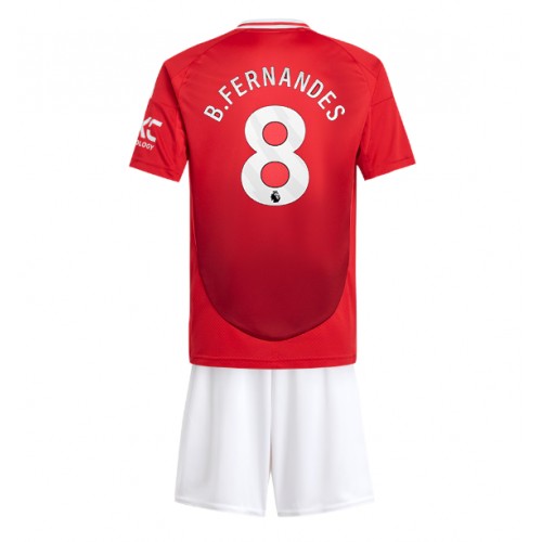 Manchester United Bruno Fernandes #8 Domaci Dres za djecu 2024-25 Kratak Rukav (+ Kratke hlače)